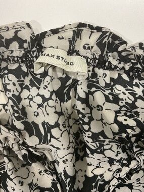Max Studio black and beige short sleeve blouse size 1x